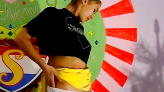 Suzzy gets wild with a massive toy, her hairy creampie is bigger than her clit