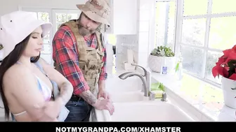Freaky Mature StepGrandpa Takes Out Virgin Gal Mia Moore