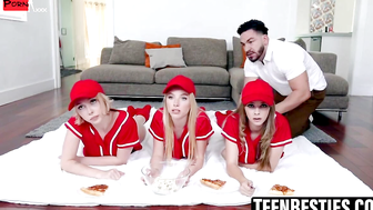 Petite teens get ball-deep action in a hardcore POV foursome