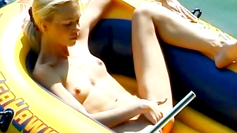 "Debbie Dazzles In A Rubber Boat - Masturbation Adventure"