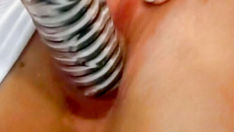 Transparent Dildo Ride - Solo Female Masturbation Session with Close-ups
