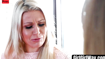 Lesbian Milf's Intense Sensuality with Hot Blonde Babes" or "Passionate Dykes Share Their Love For Each Other", both are suitable as they focus on girl-on-girl action while also highlight
