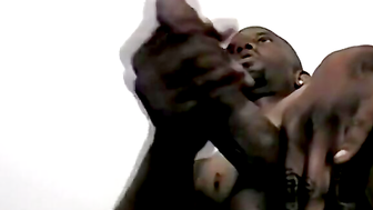 JoeSchmoeXXX.com - Athletic black jock jerks off his huge long cock and cums