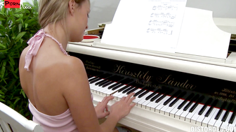 Pounding The Keys - Erotic Sensuality With A Sexy Brunette