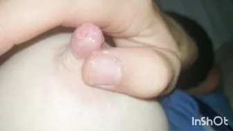 Milf Milking her Melons Squeezing Nipples
