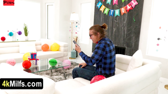 Geeks Step-Son Gets Special Birthday Gift - Anal Roleplay with Hot MILF