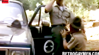 Raw Hardcore Anal Threesome - Police Officer Rimming Two Guys Raw