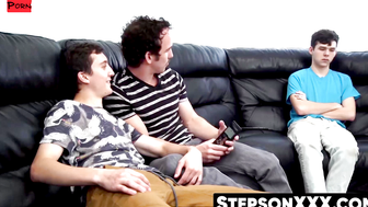Three's Company - Taboo Threesome With Twink Boys And A Hot Blowjob Session!