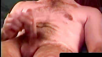 Hairy Twinks Solo Stroke - Close-Up View Of His Long Dick