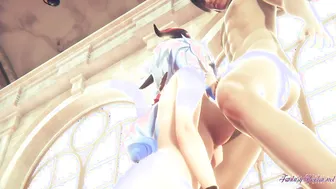 Genshin Impact Animated - Ganyu blows and getting nailed