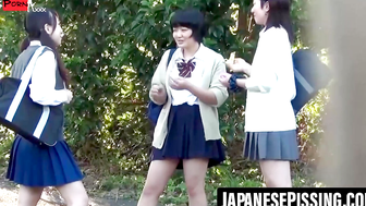 Public Pee Party - Scene 1" or "Japanese School Girls Public Peeing Orgy