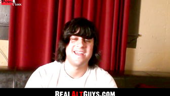 Long Haired Alternative Amateur Stroking His Massive Dick With Enthusiasm