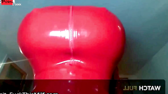 Horny Housewife In Leather Gloves And High Heels Jerks Off Her Husband's Hard Dick