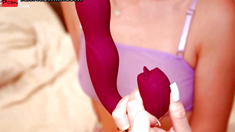 Hot MILF Uses Her Sex Toys to Orgasm in Bed - Honey Play Box