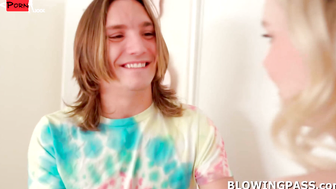 Teens Share A Big Dick Step-Brother In Hot Sibling Threesome