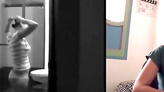 Exotic Japanese Vixen Enjoys Fan Service in Steamy Bathroom Scene