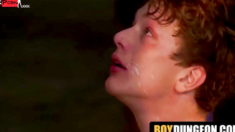 Boy Dungeon's Dominant BDSM Slave Gets Fucked Hard By His Older Male Dom