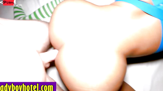 Asian She-MALE Blow Job Sessions - Huge Boobed Trans Lady Fucks Guy Hard