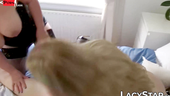 Three's A Charm! Mature Milf & Step-Daughters Share Young Stud