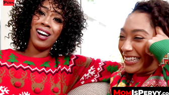 MommyLovesStepSons" or "Ebony Milf Sharing Step-Son with Daughter In Threesome