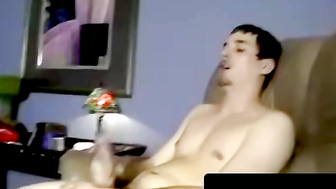 Mustache Man's Close-Up Blowjob with Thick Dick & Gagging