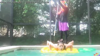 The pool had to be cleaned