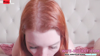 Redheaded Bombshell Gets Her Huge-Tits Covered In Semen - Point Of View