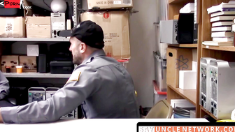 Raw Huge Black Dick Rides Officer's Ass in Prison Cell