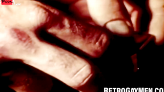 Hairiest Gay Stroking His Uncut Dick & Shooting A Load On Chest