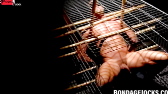 Bondage Submissive's Ball Stretching Ordeal with Dominant Mistress