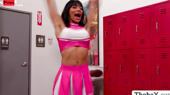 Ebony Transgender Cheerleaderr Comforting Her Crush - Black Ts Girl Fucks White Guy