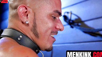 Muscular Hunks Dominant Bondage Threesome with Big Dick Action