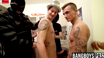 Group Bareback Orgasm Party - Masked Studs Fucked Raw By Jock Straps