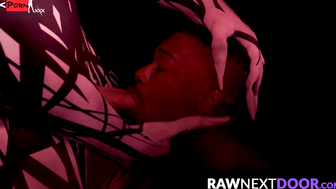 Raw Next Door's Ebony Hottie Gets Rimmed by Black Stud