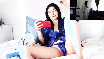 Reacting to my first cousin clip while masturbating with a bunny dildo
