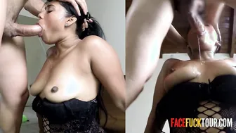 Mad lover Getting Her Throat Rough Banged