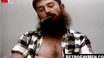 Hairy Bear's Intense Mastubation Session Leading To Huge Climactic Orgasm