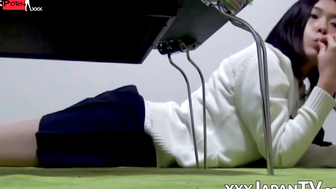 Japanese college girl's Naughtiest Lunch Break - Finger Pump & Cam Show