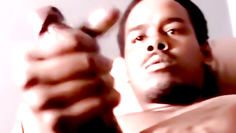 Black Amateur Hunk Jacks Off For The Cameras And Shoots A Big Load