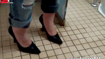 Asian Teen's Jeans Get Soaked With Golden Leak - Shameful Panties Fetish
