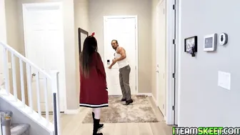 Professor give into to his schoolgirl and fucks her tight soak twat