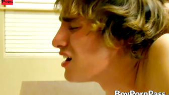 Hot Twinks Fuck Hard On Desk - Anal Sex With Huge Load From Both Guys