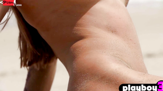 Hot Milf Poses Sexily On Beach - Sensual Teasing by Petite Blonde