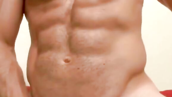 Bushy Chested HUNK Jerking Off With Perfect Form - Hot Muscular Body