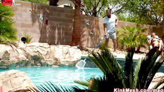 Blondes Get It Right - Big Boobs Milf Kenzie Ann Gets Rough Poolside Fuck From Johnson