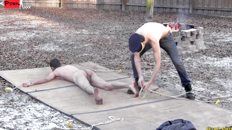 Dominatrix Bondage Mistresses Submissive Slave In Rough BDSM Scene
