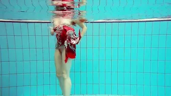 Unshaved dark hair eighteen Marketa underwater swimming