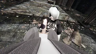 2B Android Riding Penis well