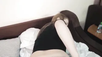 Daughter stuck into the bed and I decided to pounded