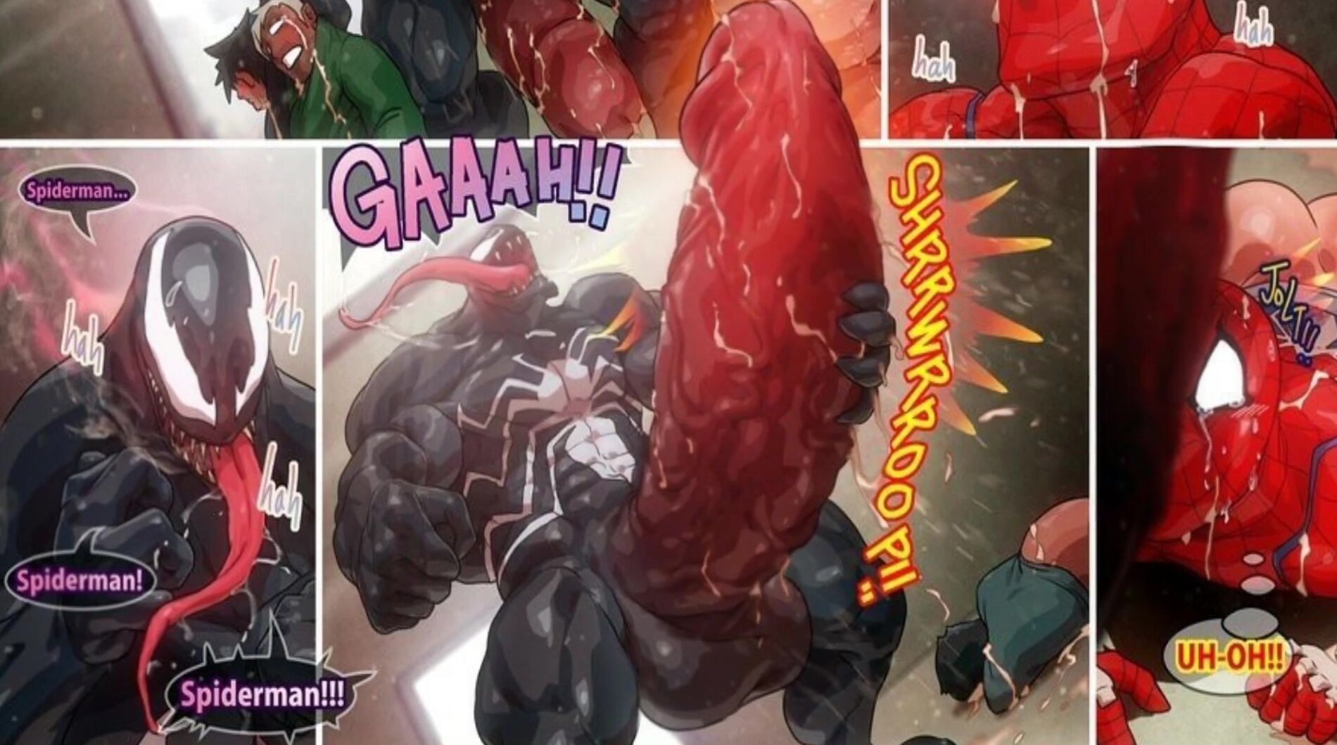 Spiderman x venom comic porn